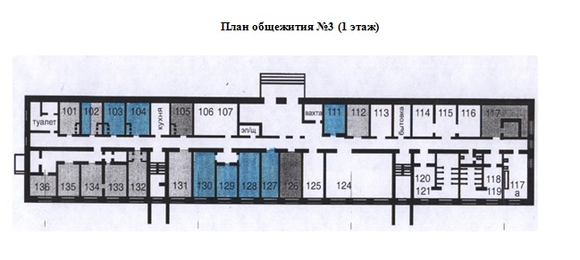 Первые этажи общежитий